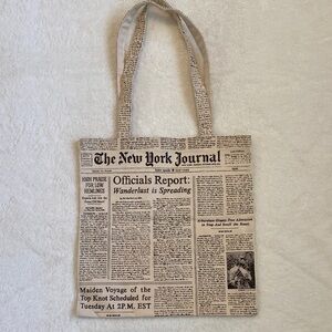 Kate Spade "The New York Journal" Newspaper Print Tote Bag